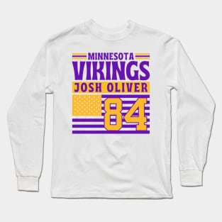 Minnesota Vikings Oliver 84 American Flag Football Long Sleeve T-Shirt